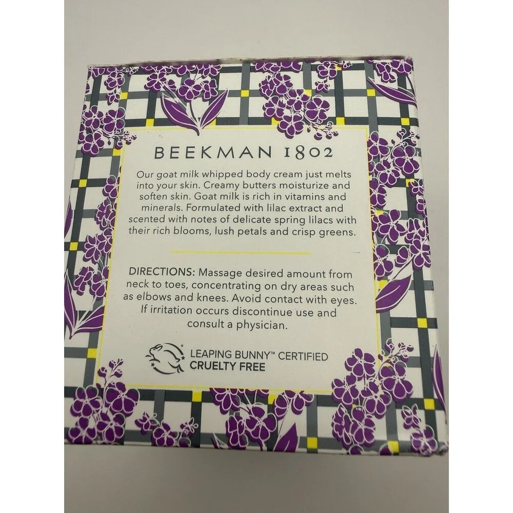 Beekman 1802 Lilac Dream Whipped Body Cream 8oz Goat Milk